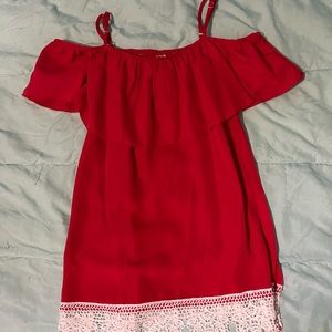 Off shoulder lace bottom top